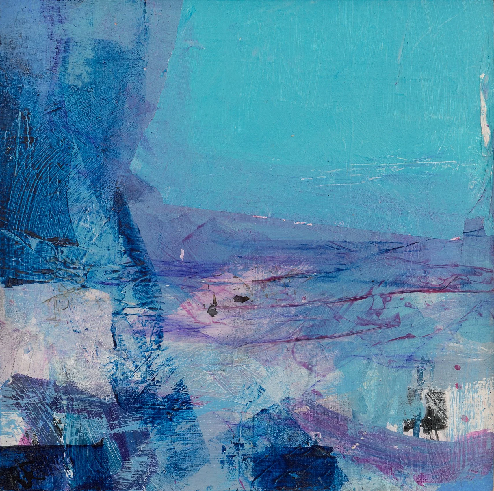 out past the slipway - acrylic & mixed media on board. SOLD