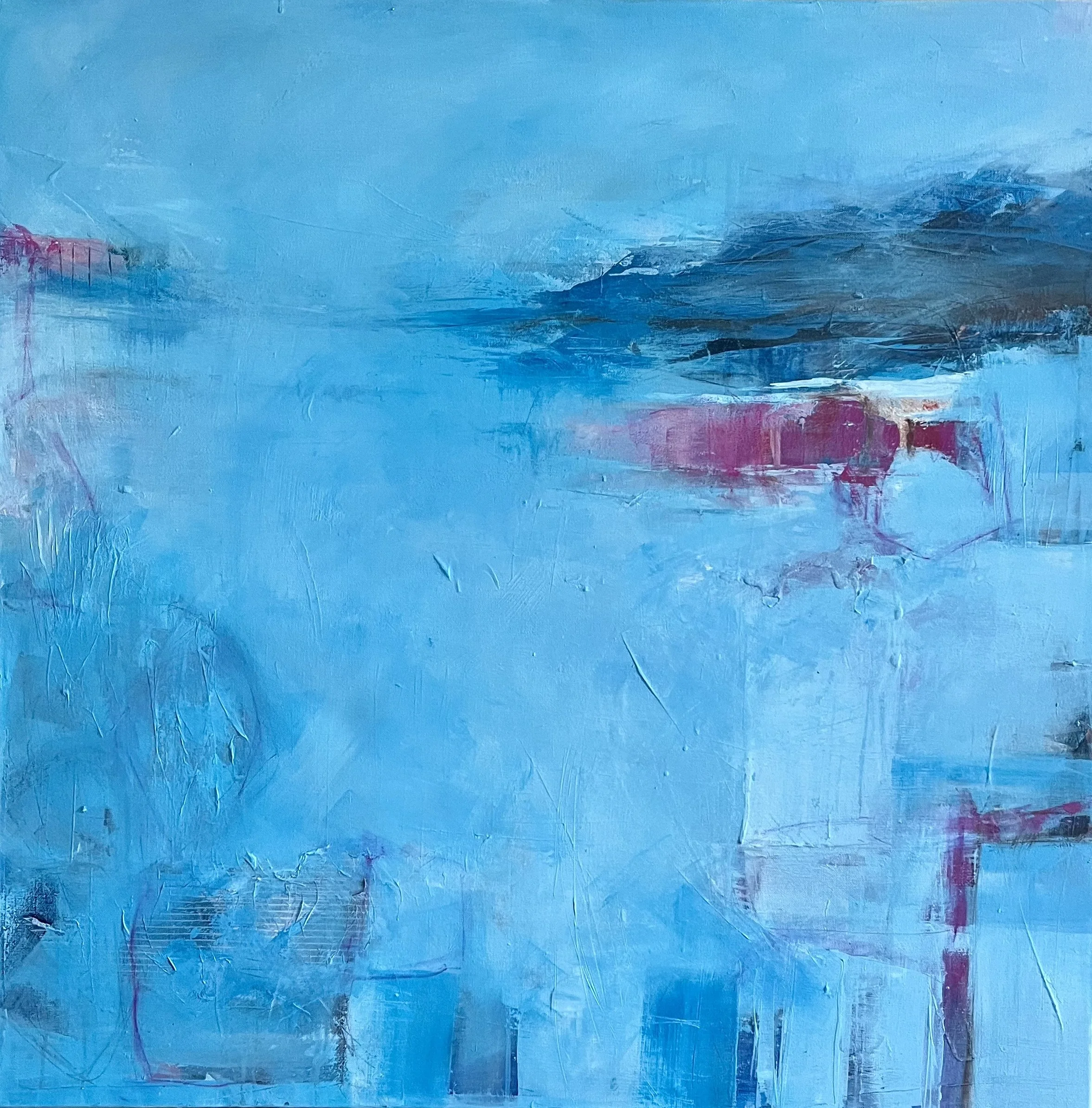 pink rocks - acrylic & mixed media on canvas. SOLD