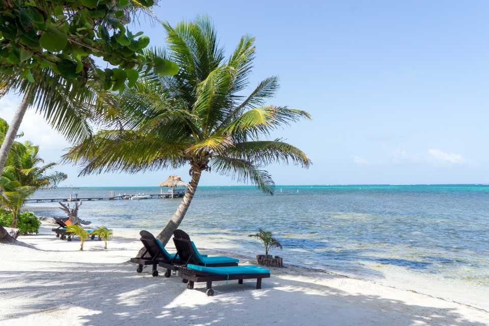 Beach chairs in Belize