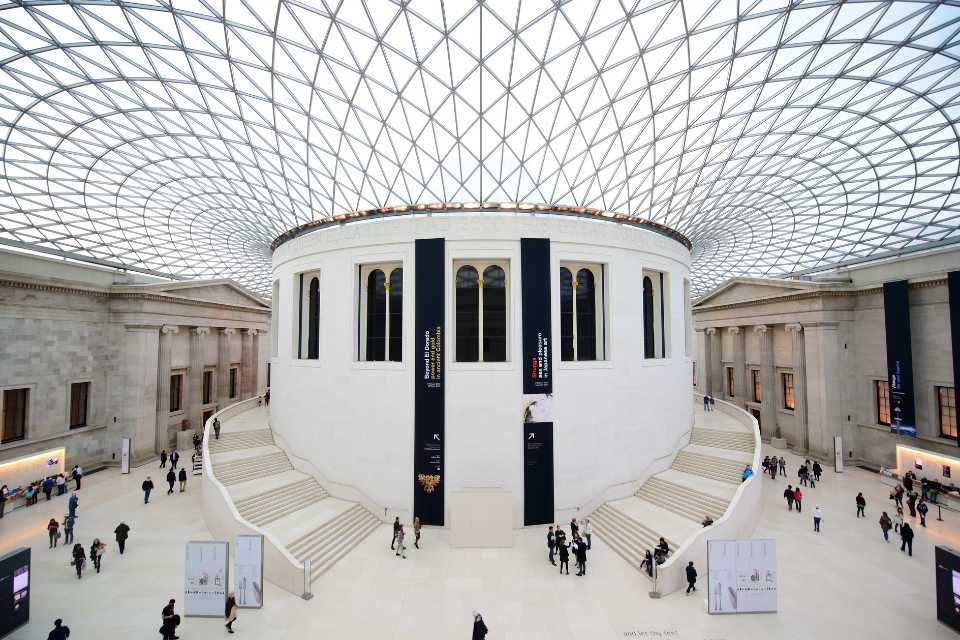 The intricate roof of the British Museum, London