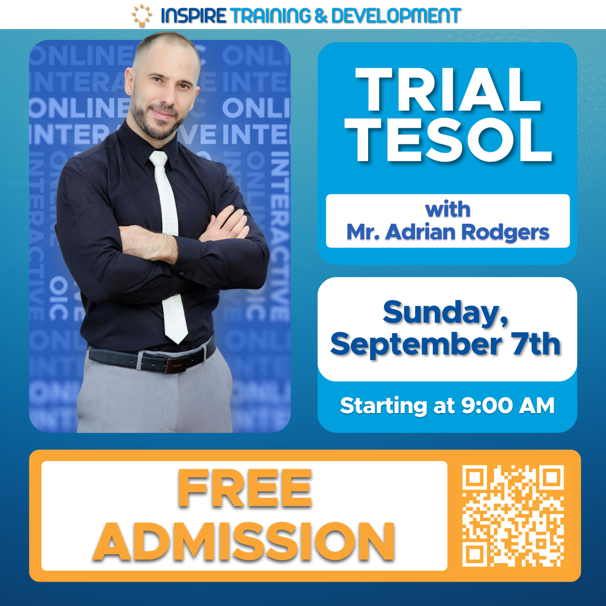 🎓 In-Class TESOL Trial Class with Mr. Adrian Rodgers | Inspire Training & Development