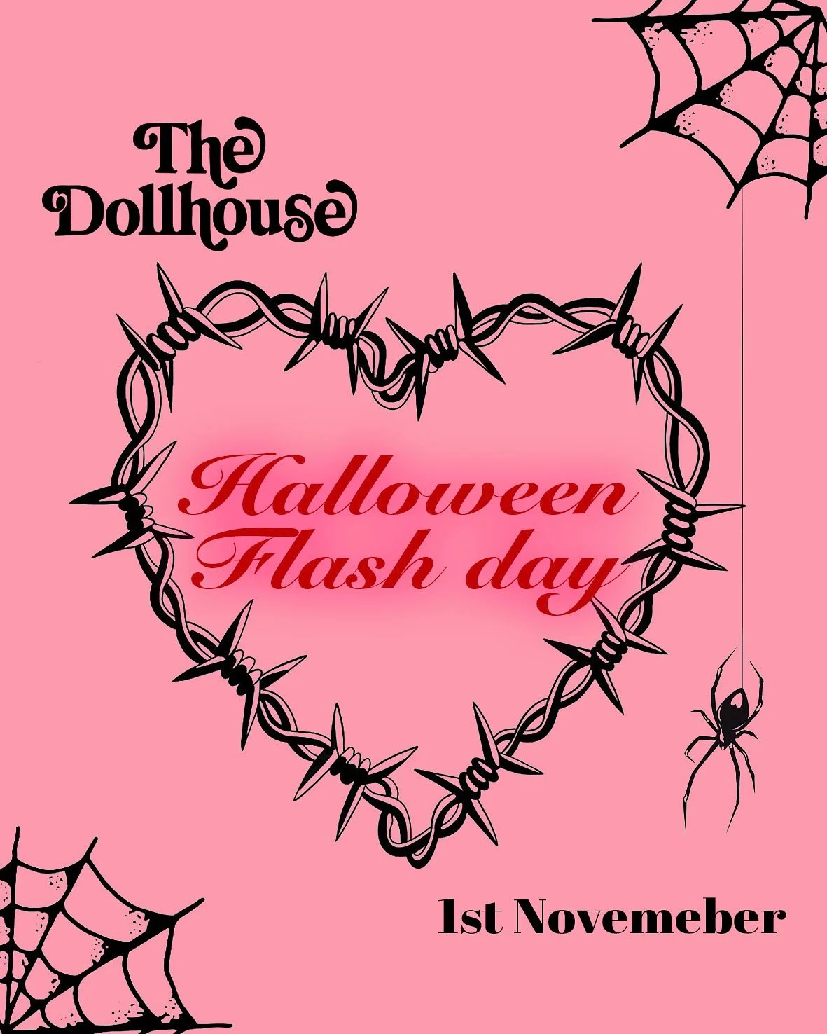 It&rsquo;s Spooky Season&hellip;finally! 👻💒🖤 
So you know what that means, Halloween flash day! 

Ours will be on the 1st of November, and we have so many different designs and styles to choose from! ❣️
Have a scroll and pick your fave, and contac