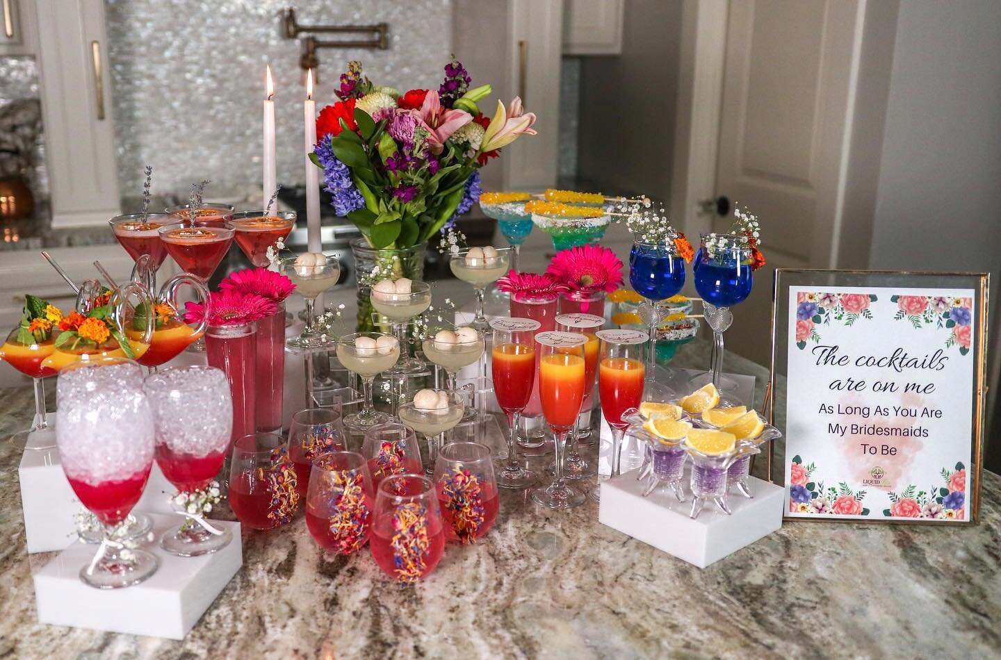 Raise a glass with us on National Cocktail Day🍸🎉 
We're honored to have been a part of our client's special moment by providing Liquid Fix Luxe Tables for their bridesmaid proposal event. It was a joy to craft custom cocktails and create a unique b
