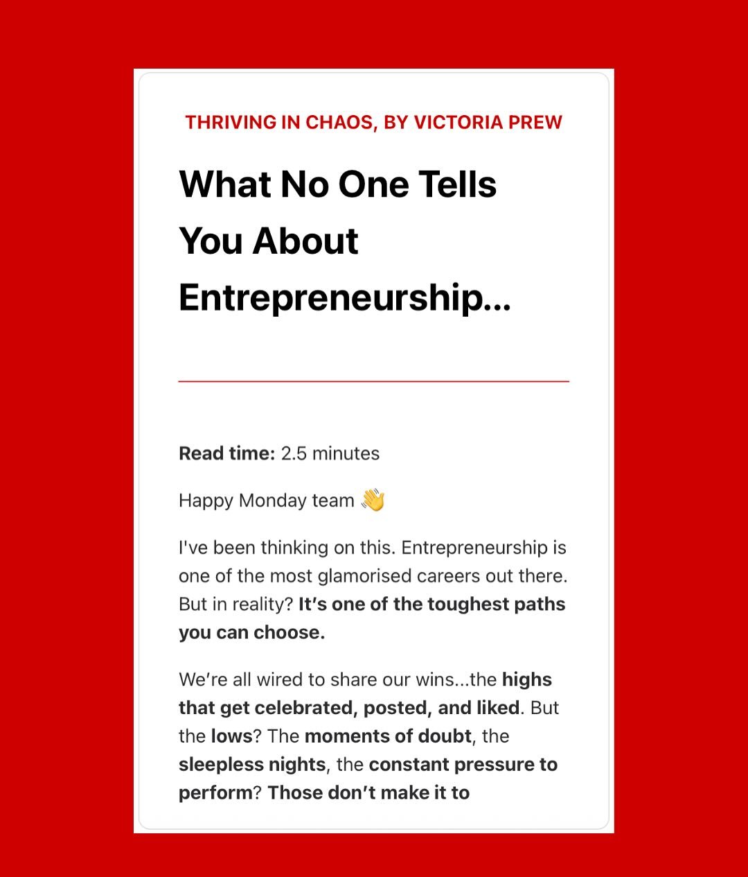 What no one tells you about entrepreneurship&hellip;
 It&rsquo;s not just wins and momentum &mdash; it&rsquo;s also pressure, doubt, and learning as you go.
 The behind-the-scenes stuff? That rarely makes it to Instagram.

Since starting HURR, I&rsqu