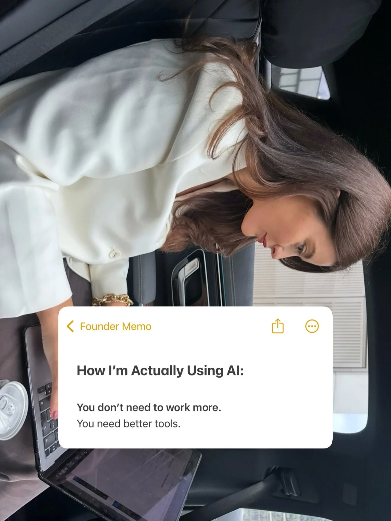 HOW I&rsquo;M ACTUALLY USING AI 🤖

These are the 6 tools in my stack and exactly how I&rsquo;m using them to save time, move faster, and stay focused as a founder. 

Curious to hear from you&hellip;what AI tools are you loving (or still struggling w