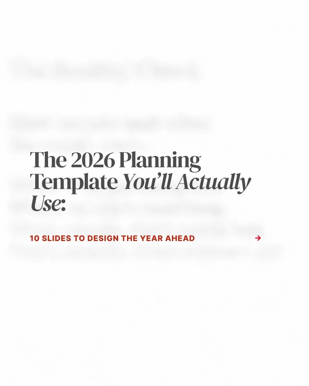 The 2026 Planning Template you&rsquo;ll actually use.

Most planning templates are 47 pages of journaling prompts you never finish.

This is 10 slides. 

It covers: vision, mission, goals with real KPIs, habits, your personal board of directors. Quar