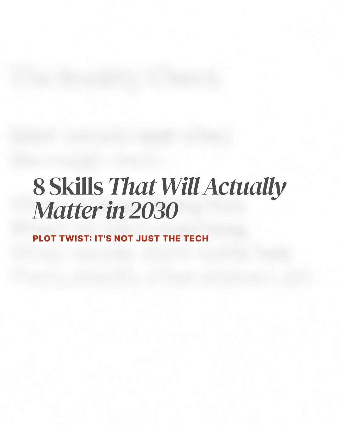 Everyone's obsessing over AI tools right now.

But look at what the World Economic Forum says will matter most by 2030.
Plot twist: it's not just the tech.

Emotional intelligence dominates the list. Adaptability. Leadership. Curiosity. Self-awarenes