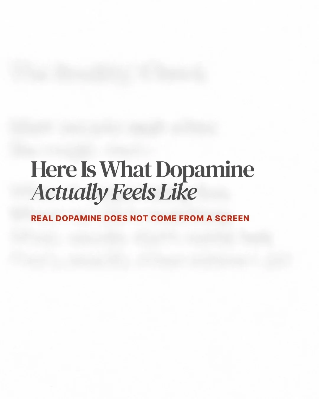 We have been conditioned to chase the hit that leaves us empty. You know the exact feeling right? 

Notifications, likes, the doomscroll. It is designed to feel like progress. It is not. 📱 

Dopamine is not the pleasure chemical. It is the anticipat