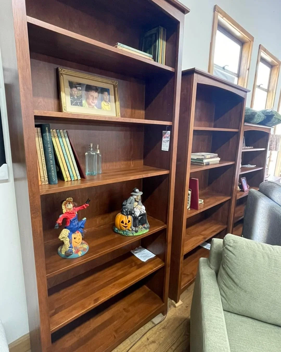 This one&rsquo;s too large..
This one&rsquo;s too small&hellip;
But this one is just the right size. 
Book shelves, or storage for any number of things. 
Solid wood and Amish made.