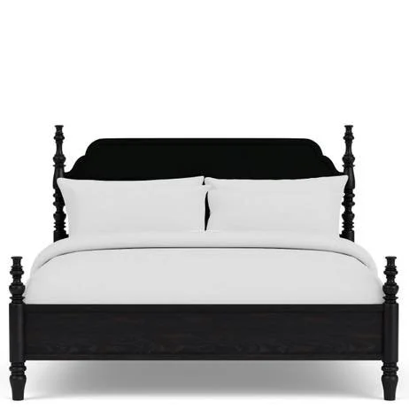 The Riverside Calhoun collection is a little country and a whole lotta fun. 
Mix the ebony with natural or funky color night tables, chest and/or dresser, and you&rsquo;ll have a one of a kind bedroom set. 
Make a statement&hellip;.
Jim&rsquo;s Corne