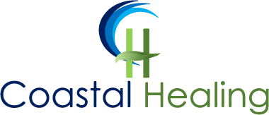 Coastal Healing logo with a blue and green design