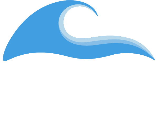 Logo for Coast Cannabis Co. featuring a stylized blue wave above the company name.