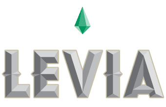 LEVI logo with a green gem symbol above it.