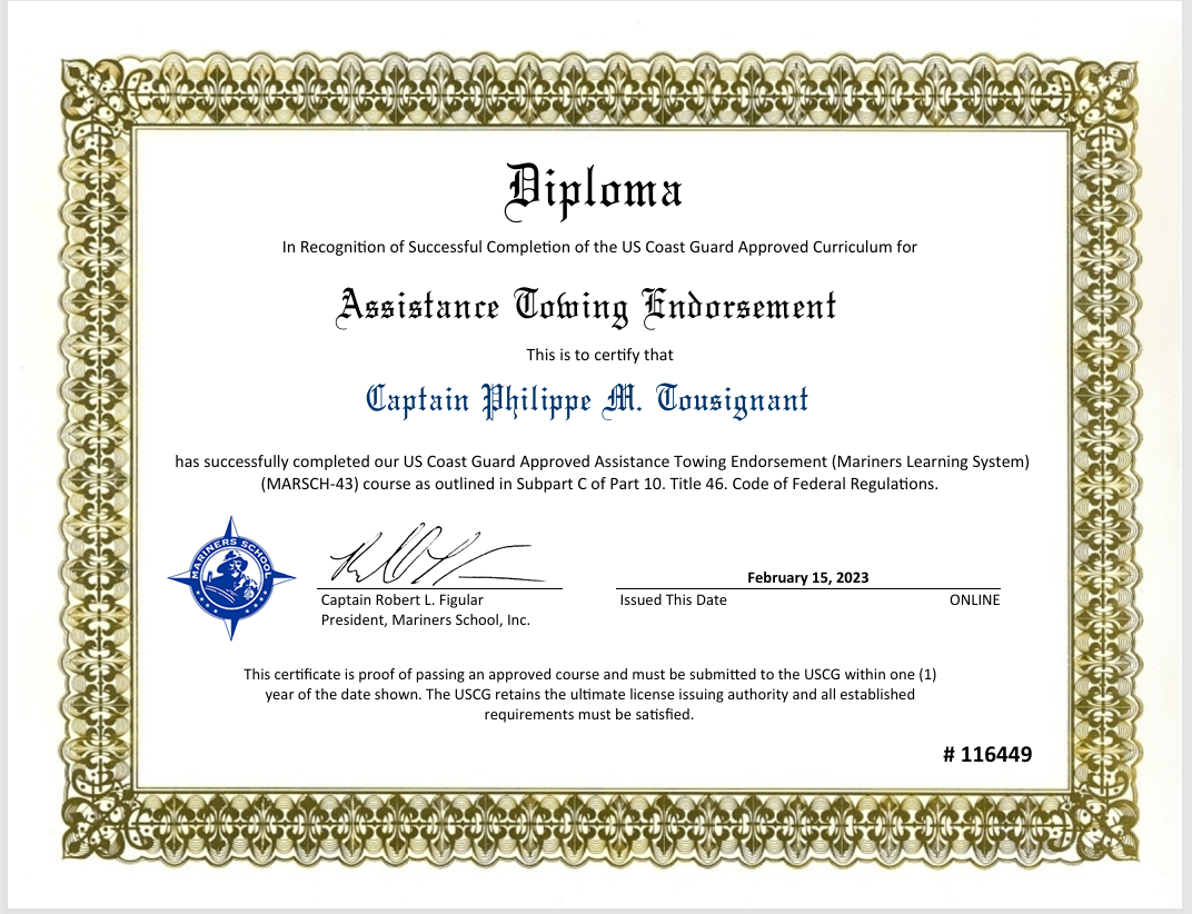 Towing and Sailing Endorsement