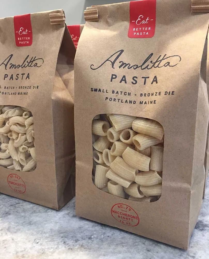 Amolitta Pasta full packaging suite and visual system by Murphy Empire