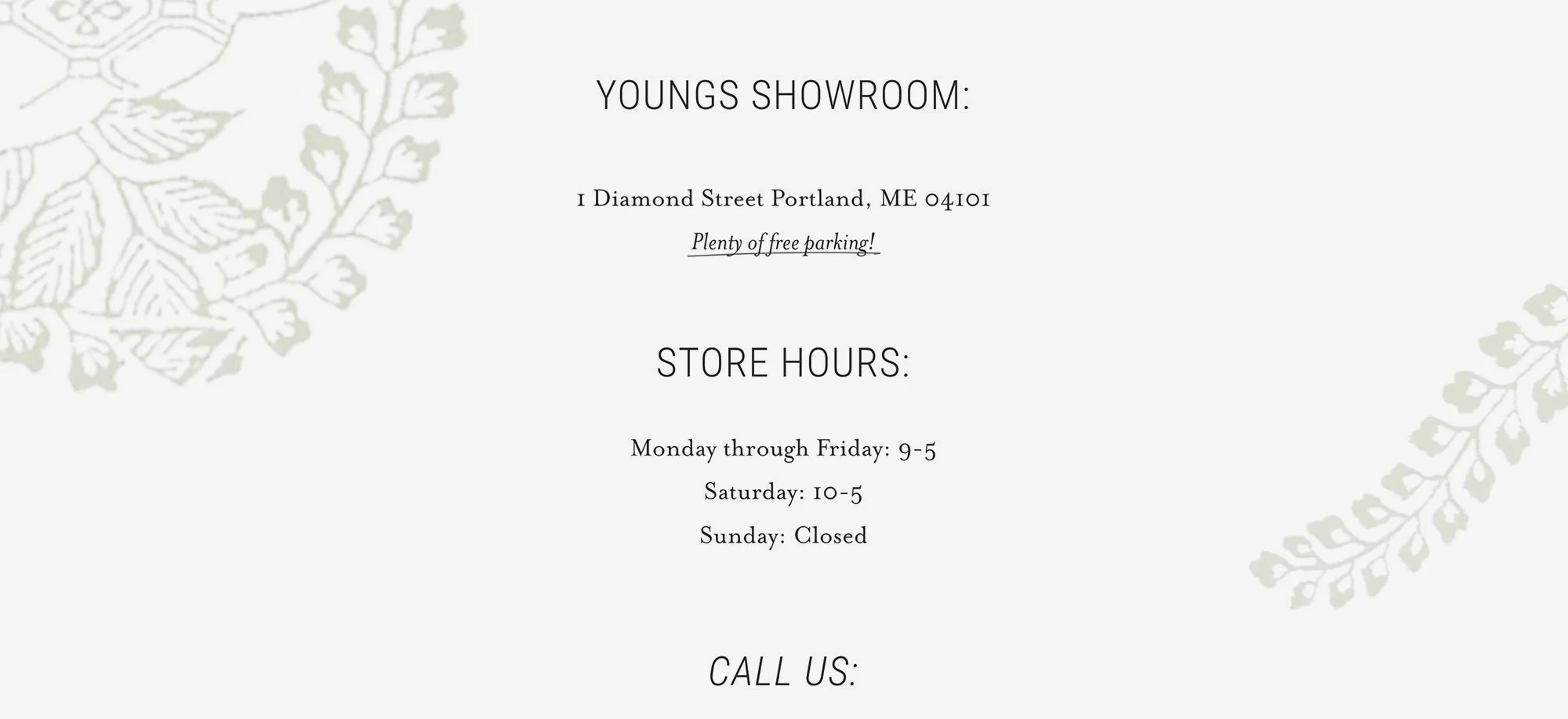 Youngs Furniture website footer branding and design