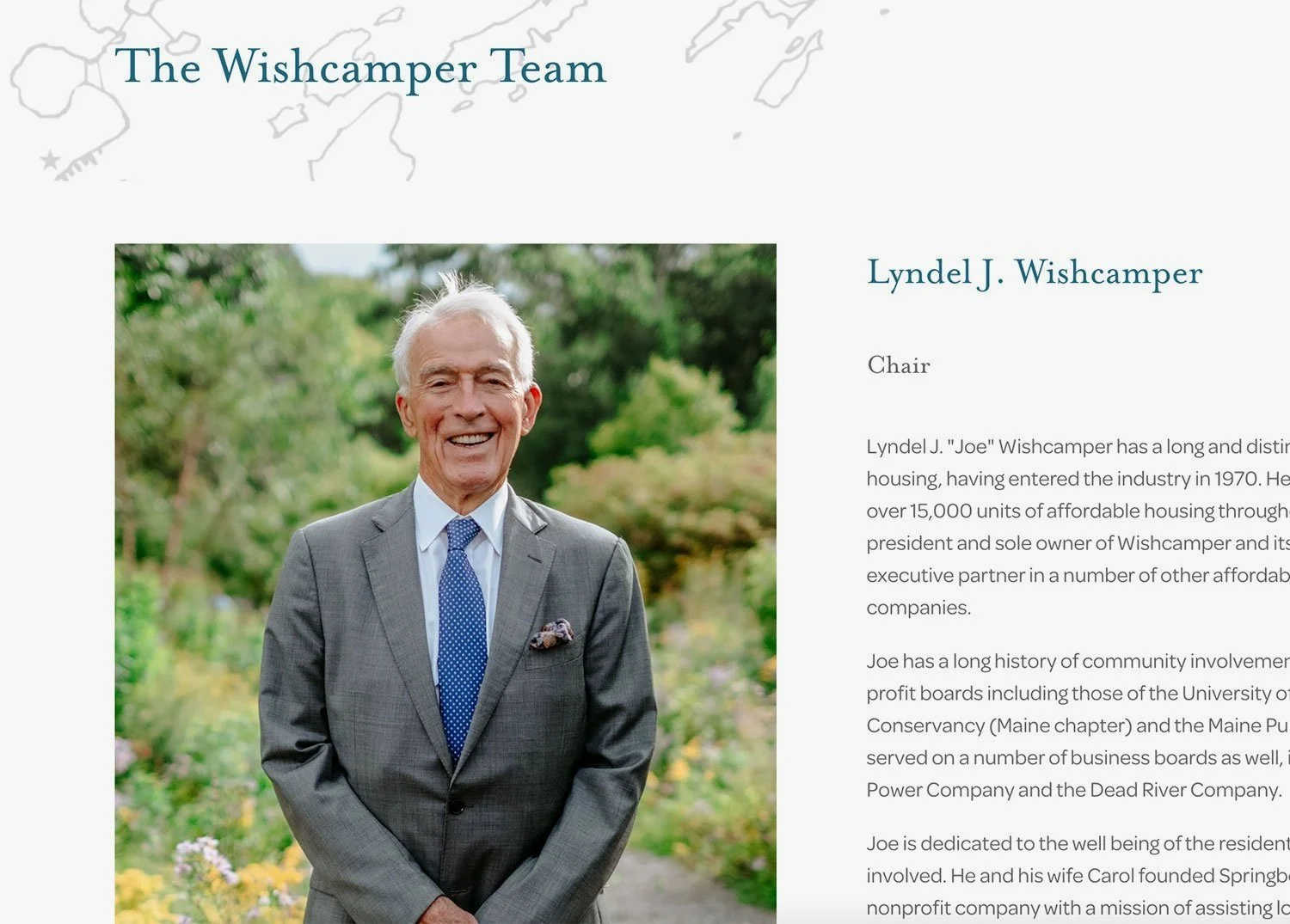 The Wishcamper Companies, Inc. image of Joe Wishcamper, billionaire and entrepreneur featured on the website design by Murphy Empire