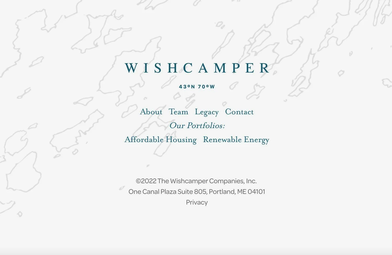 The Wishcamper Companies, Inc. website footer design by Murphy Empire Branding & Design