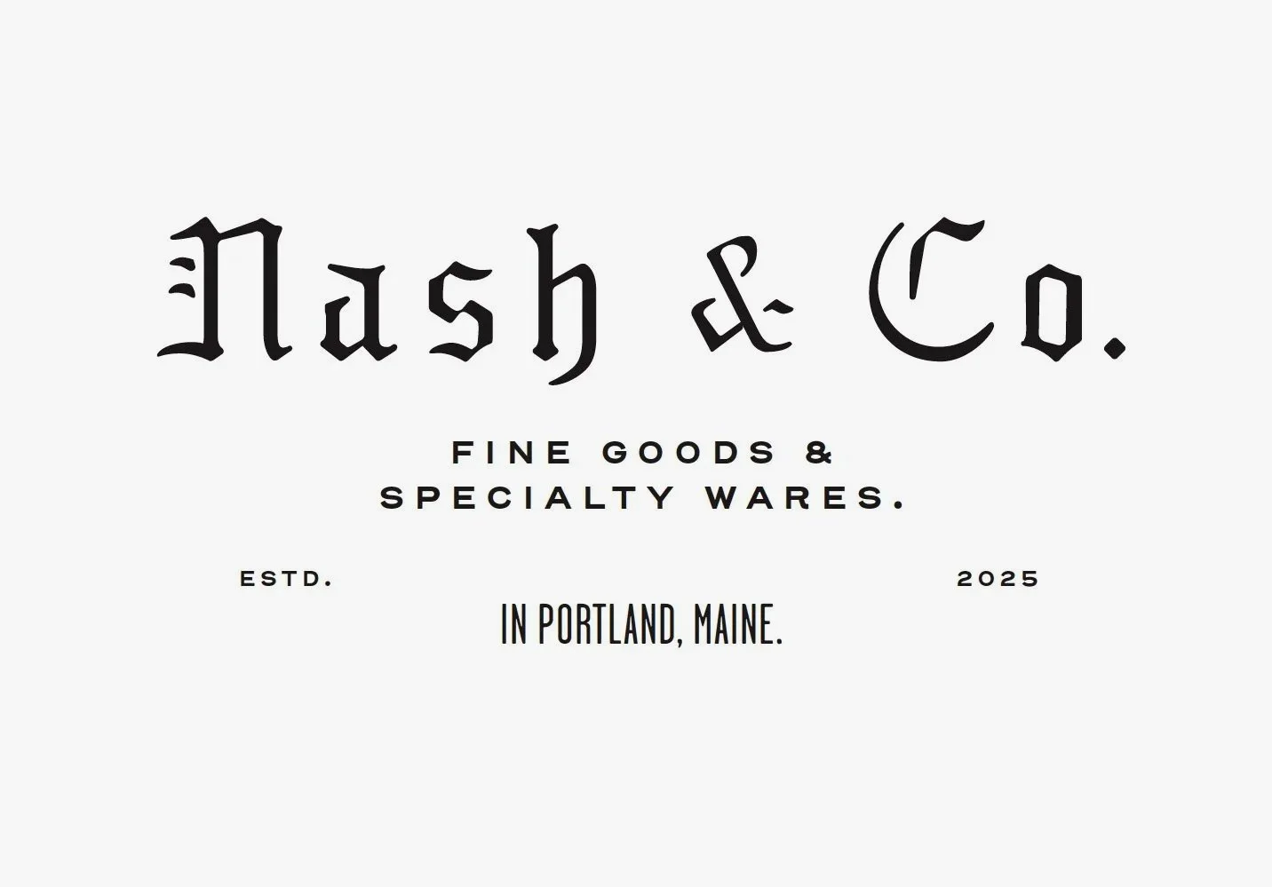 Vintage blackletter handmade logotype and mark system for Nash & Co. by Murphy Empire