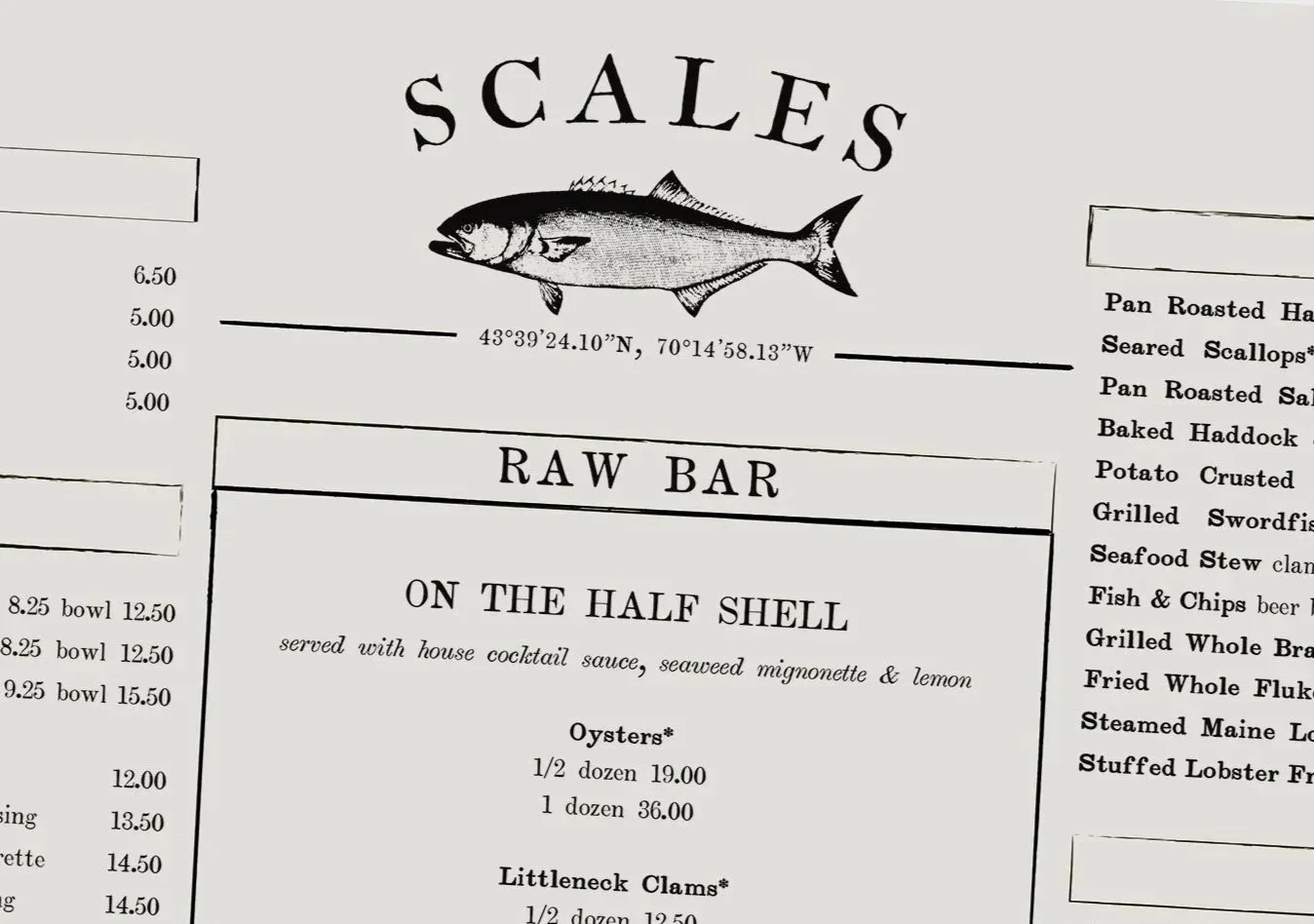 Scales Restaurant brand identity design — Murphy Empire, Portland, Maine