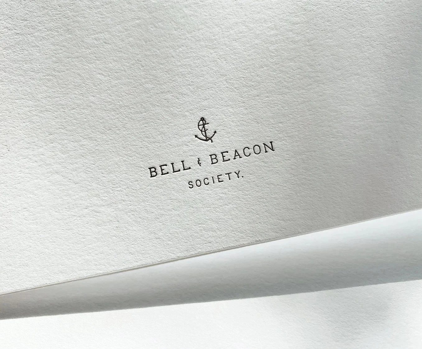 Bell & Beacon Society letterpress note card stationery