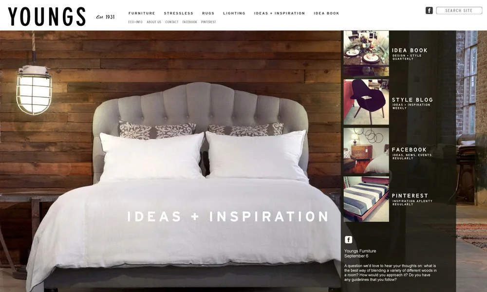 Website graphics for Youngs Furniture by Murphy Empire Studio