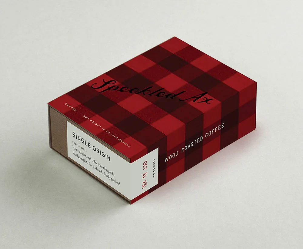 award winning package and branding design for Speckled Ax Wood Roasted Coffee by Murphy Empire