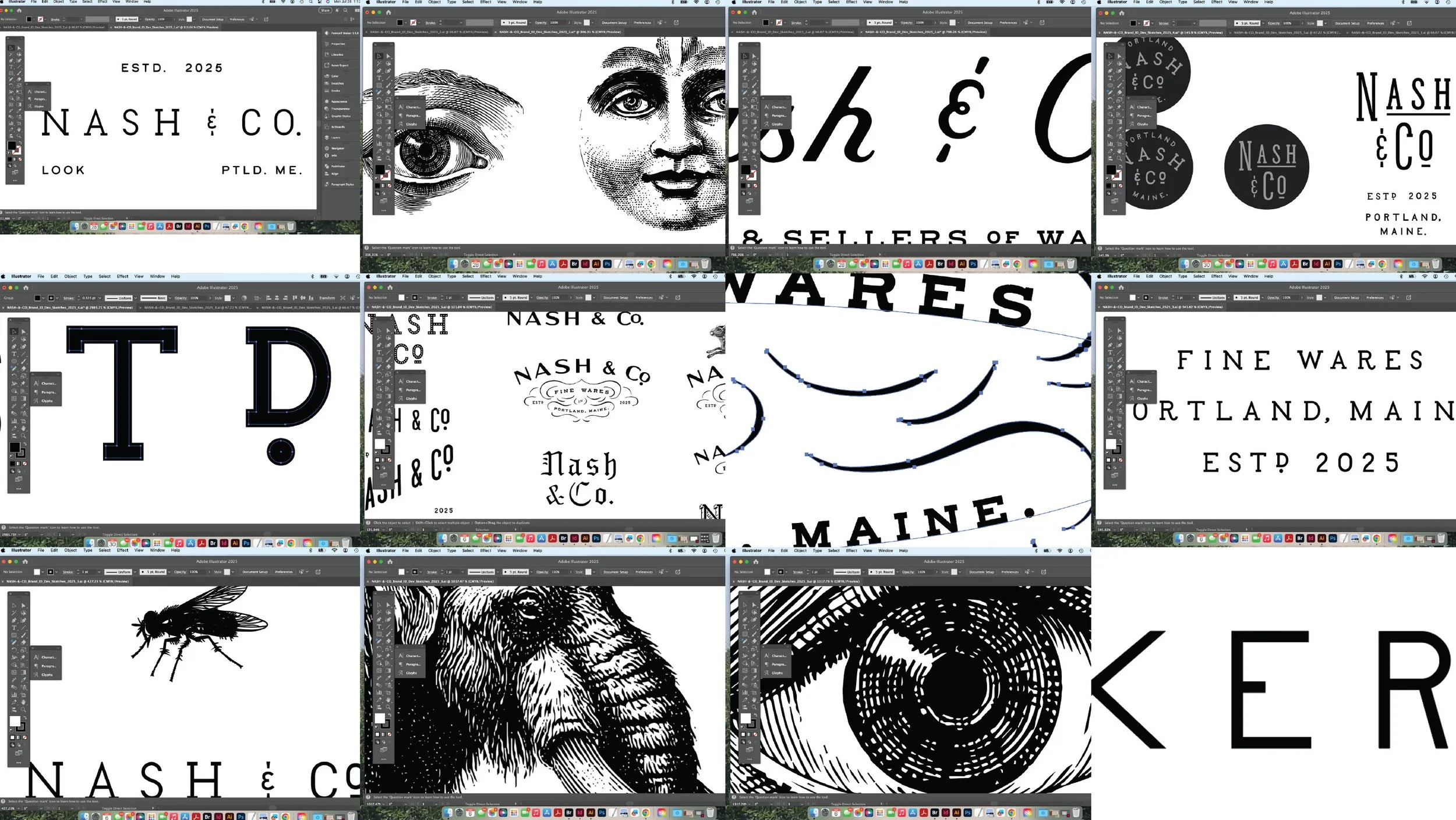 Nash & Co. brand identity development boards by Murphy Empire