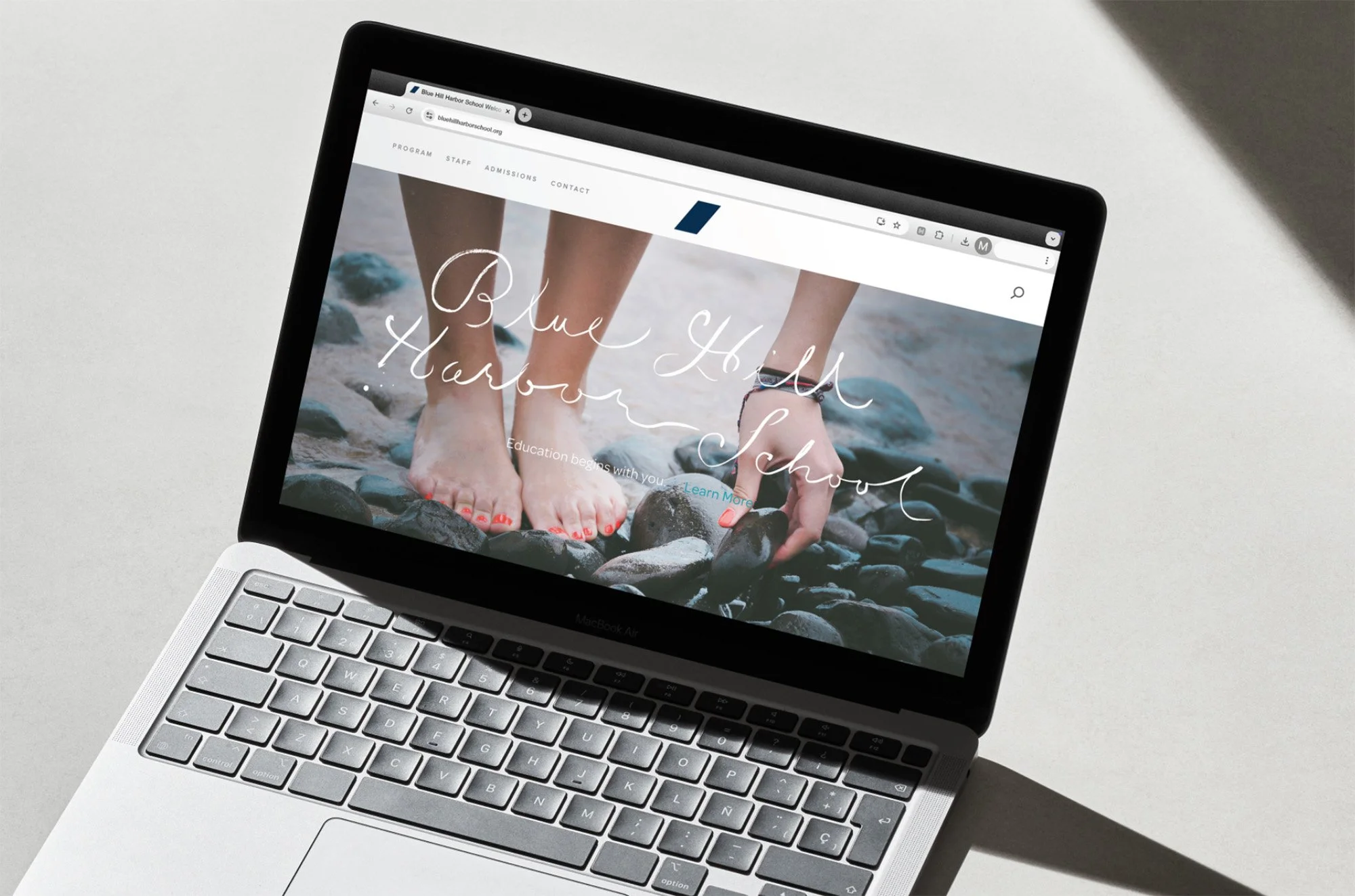 Blue Hill Harbor School website header and hero section design by Murphy Empire