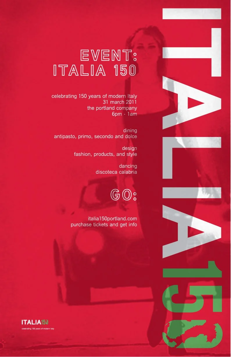 Event poster design for Italia 150 by Murphy Empire Branding & Design