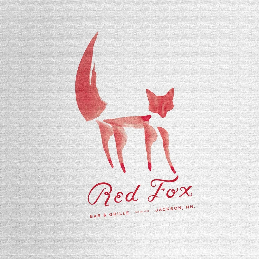 Red Fox Bar & Grille brand identity development sketch of hand painted mark and hand made custom logotype by Murphy
