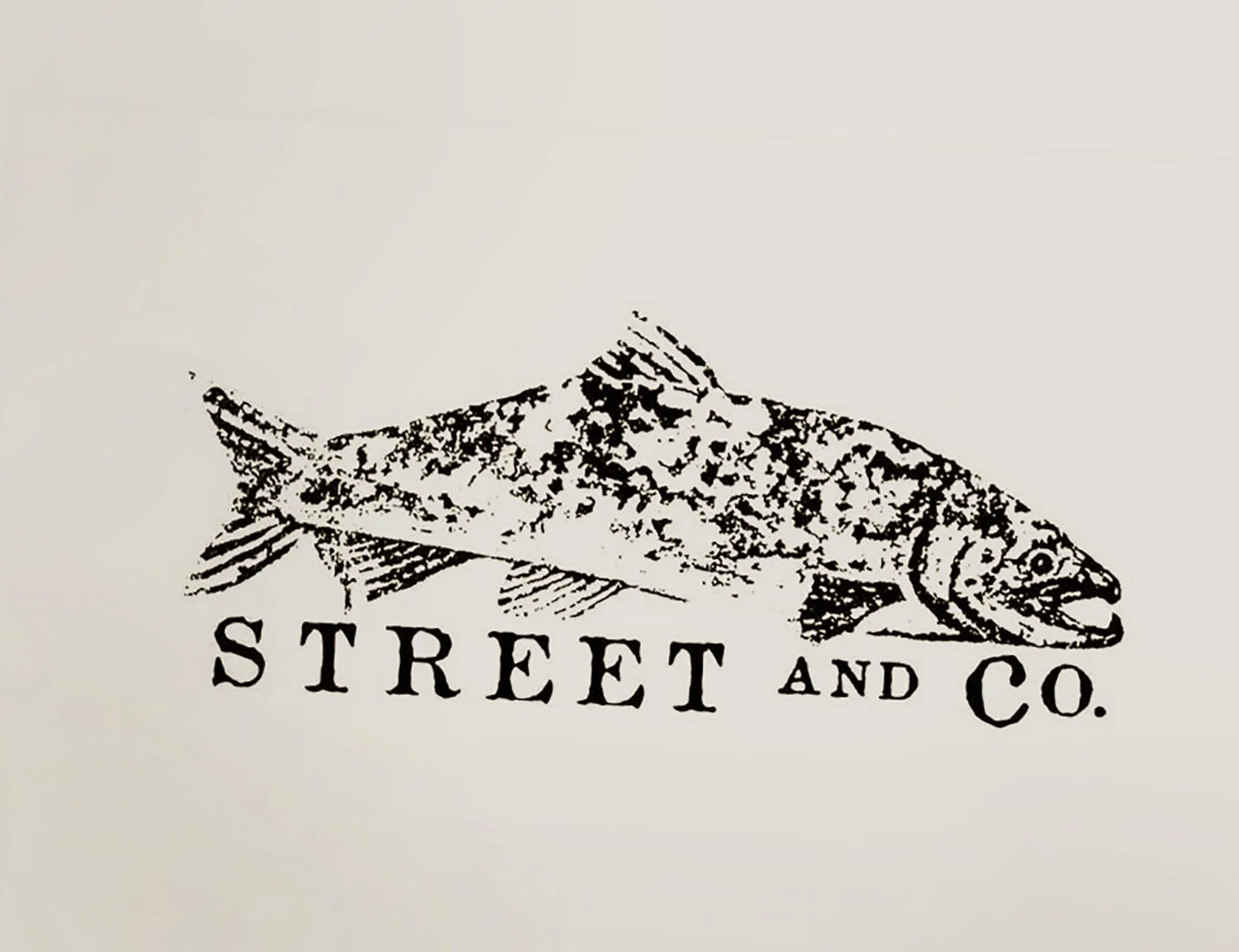 Street and Company restaurant logo stamp, handmade logotype by Murphy