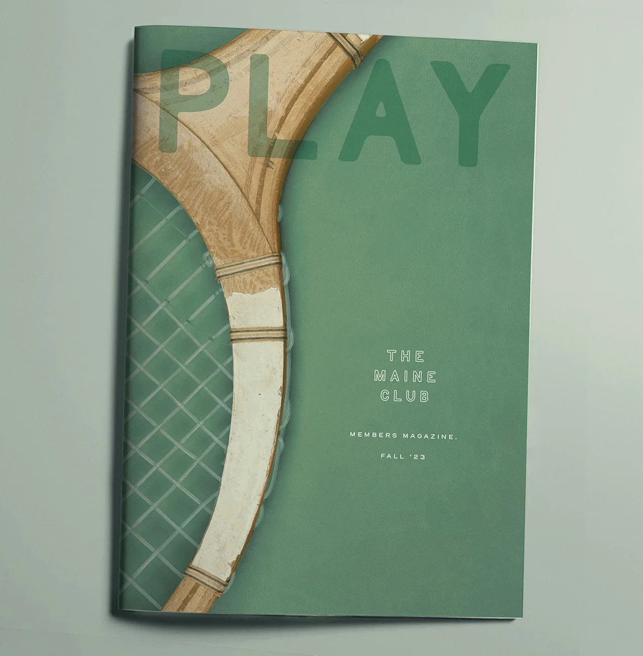 The Maine Club branding development catalog cover layout