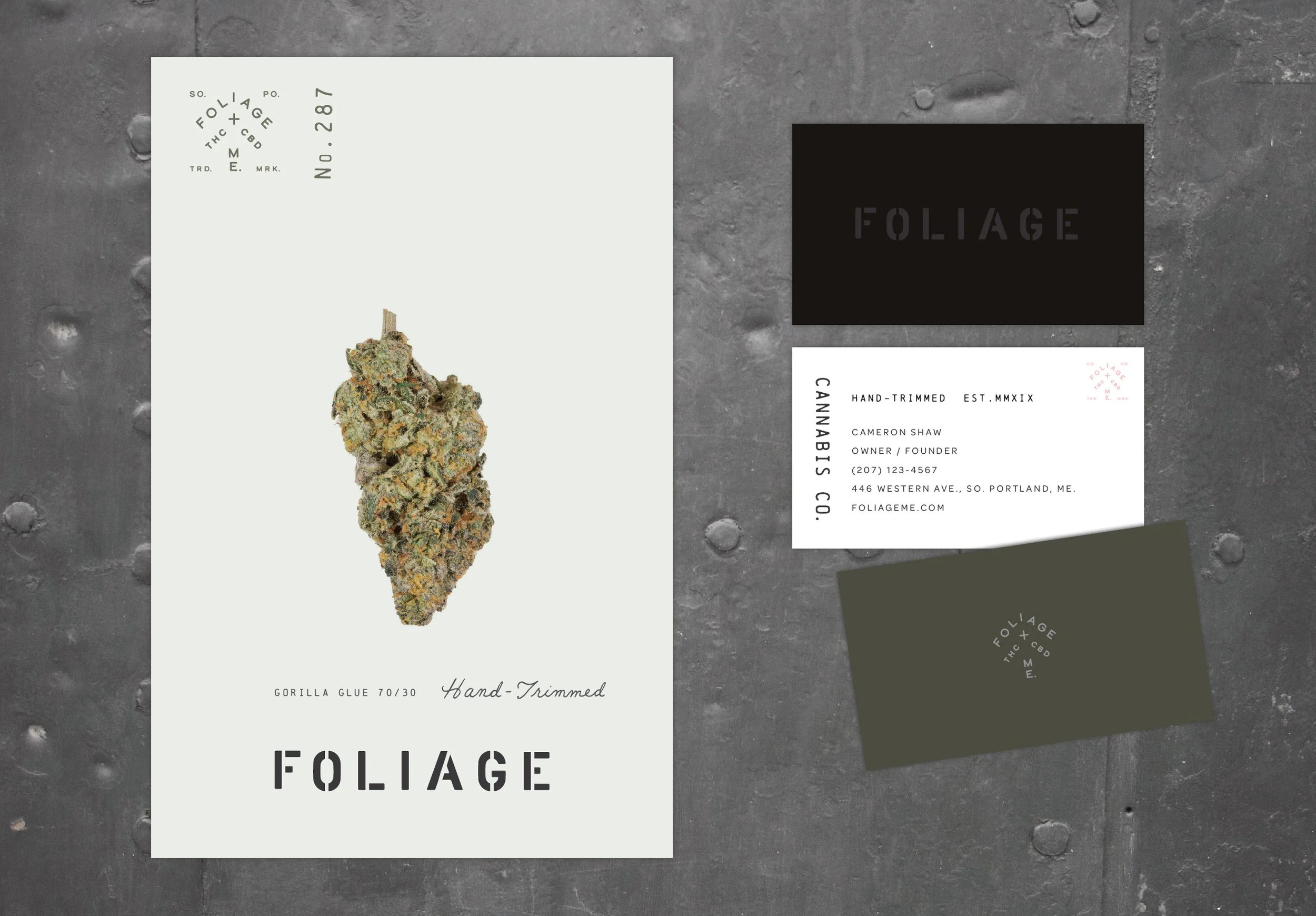 Print, web and social marketing visuals for Foliage Cannabis Co. by Murphy Empire studio