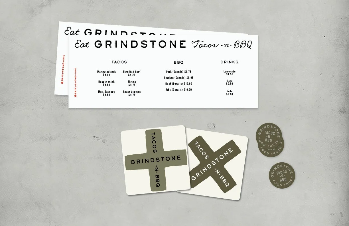 Print promotional materials for Grindstone BBQ by Murphy Empire Branding & Design