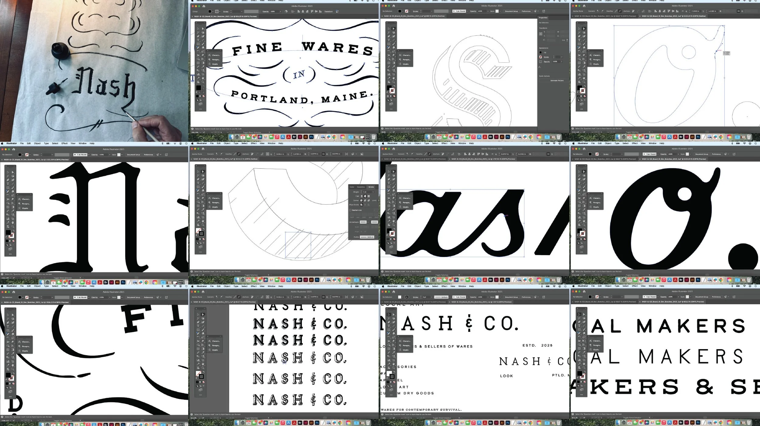 Nash & Co. brand identity development boards by Murphy Empire studio