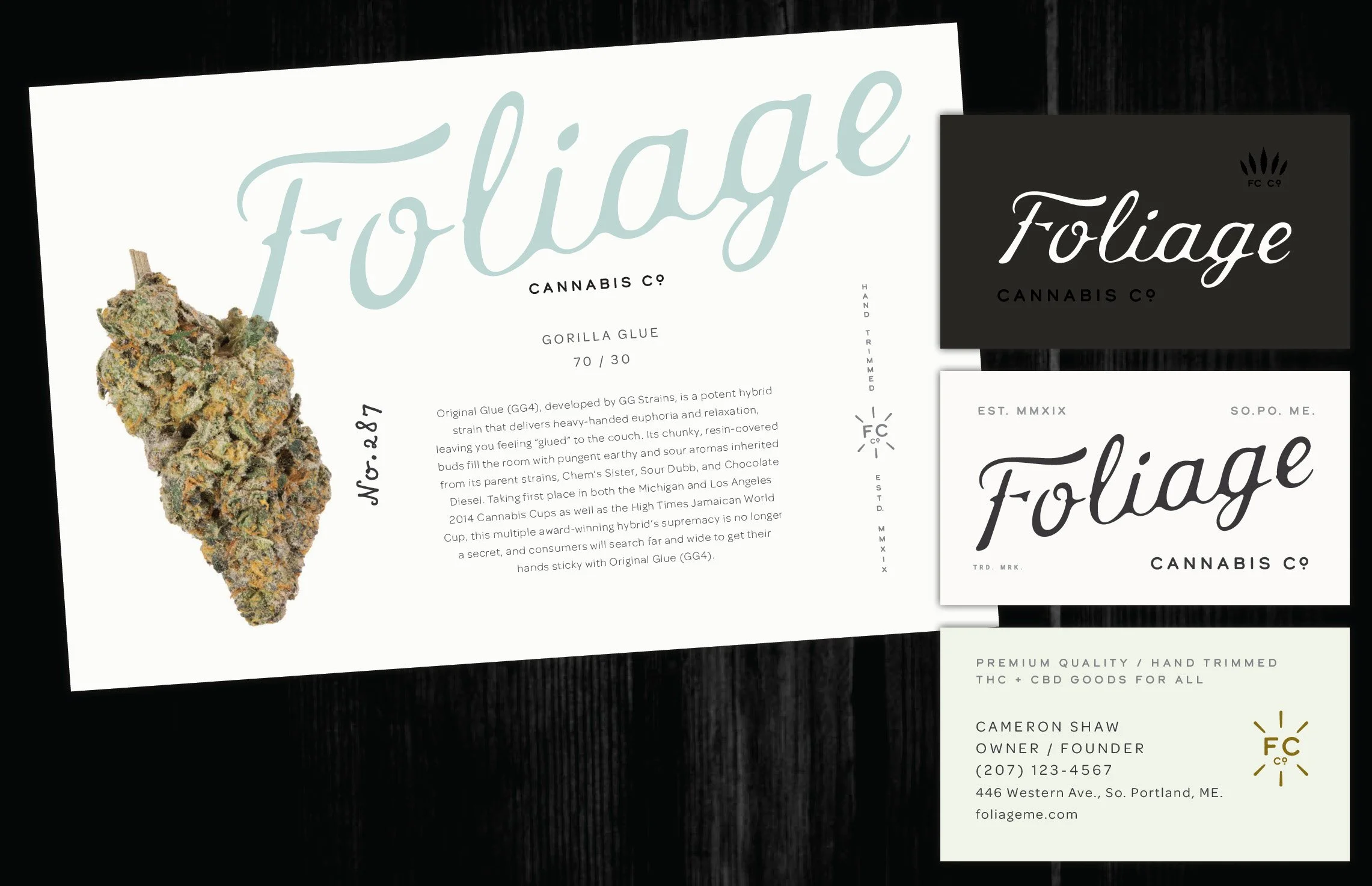 Print, web and social marketing visuals for Foliage Cannabis Co. by Murphy Empire