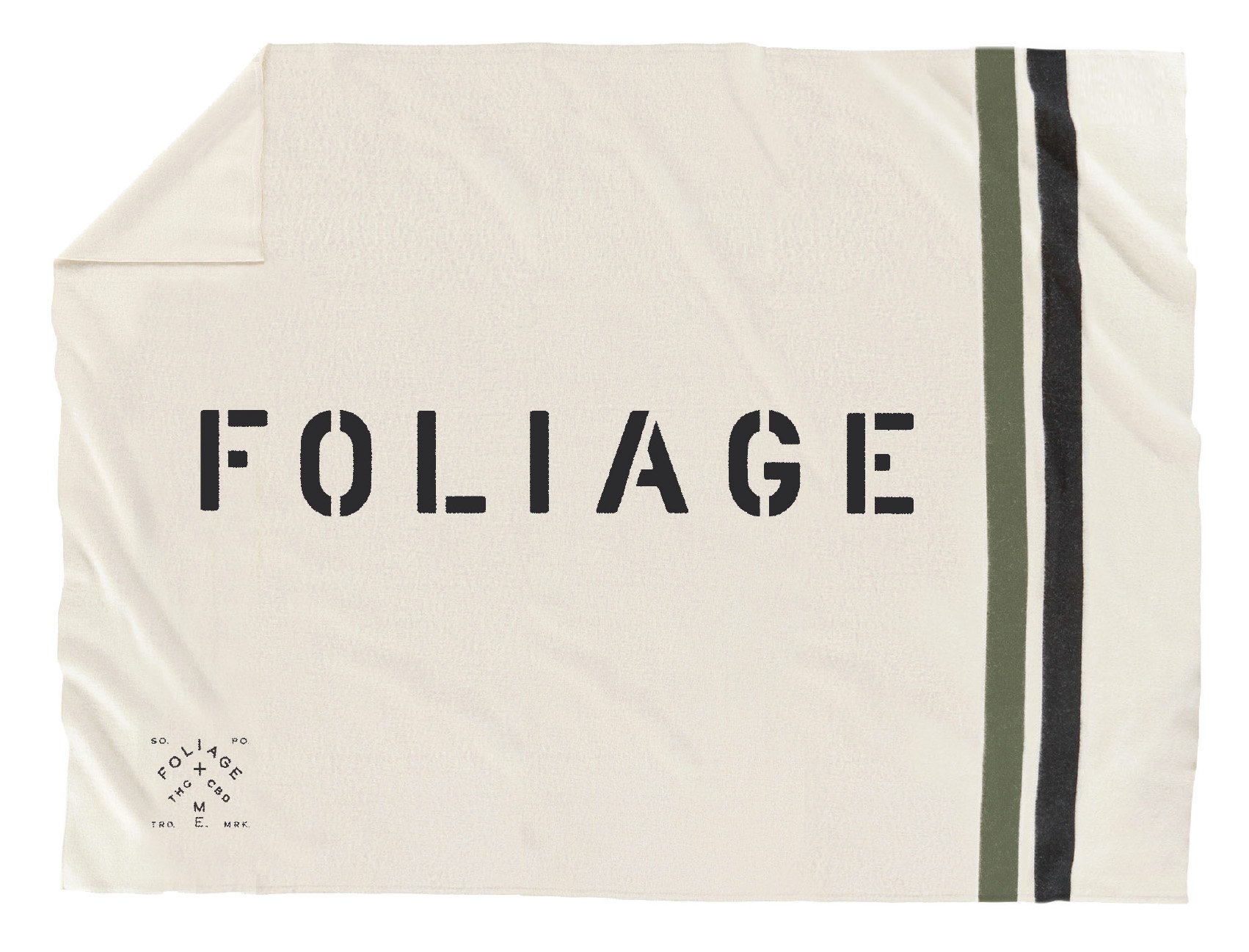 Branded apparel and wool throw blanket for Foliage Cannabis Co. by Murphy Empire