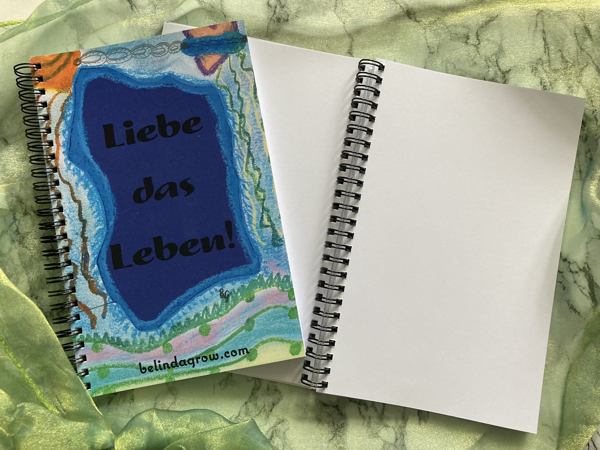 Notizbuch "Liebe das Leben!", spiralgebunden, A5, unliniert / Note book "Love your life!", spiral block, A5, unlined