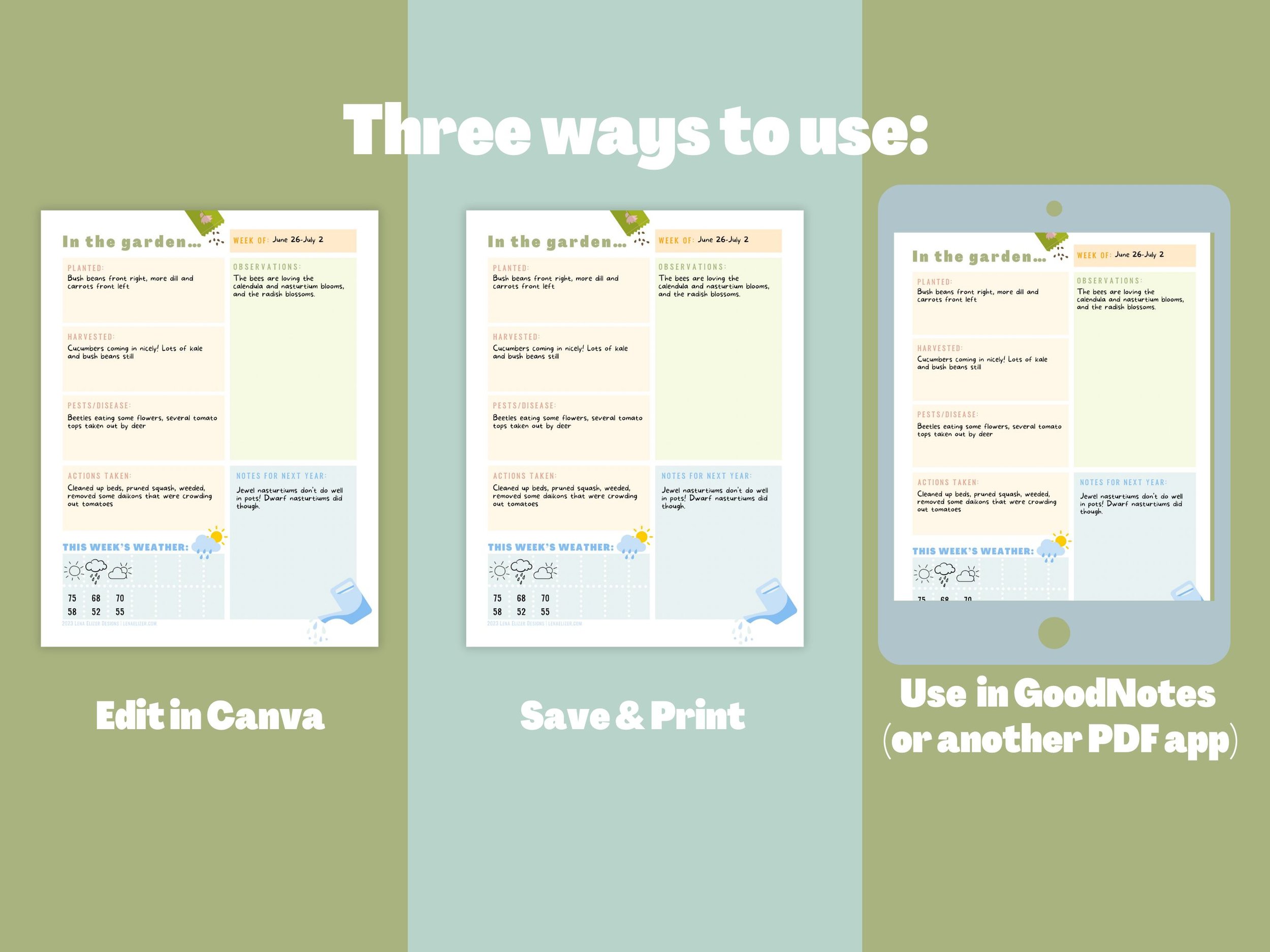 Guided Garden Journal Printable + Canva Template — Lena Elizer