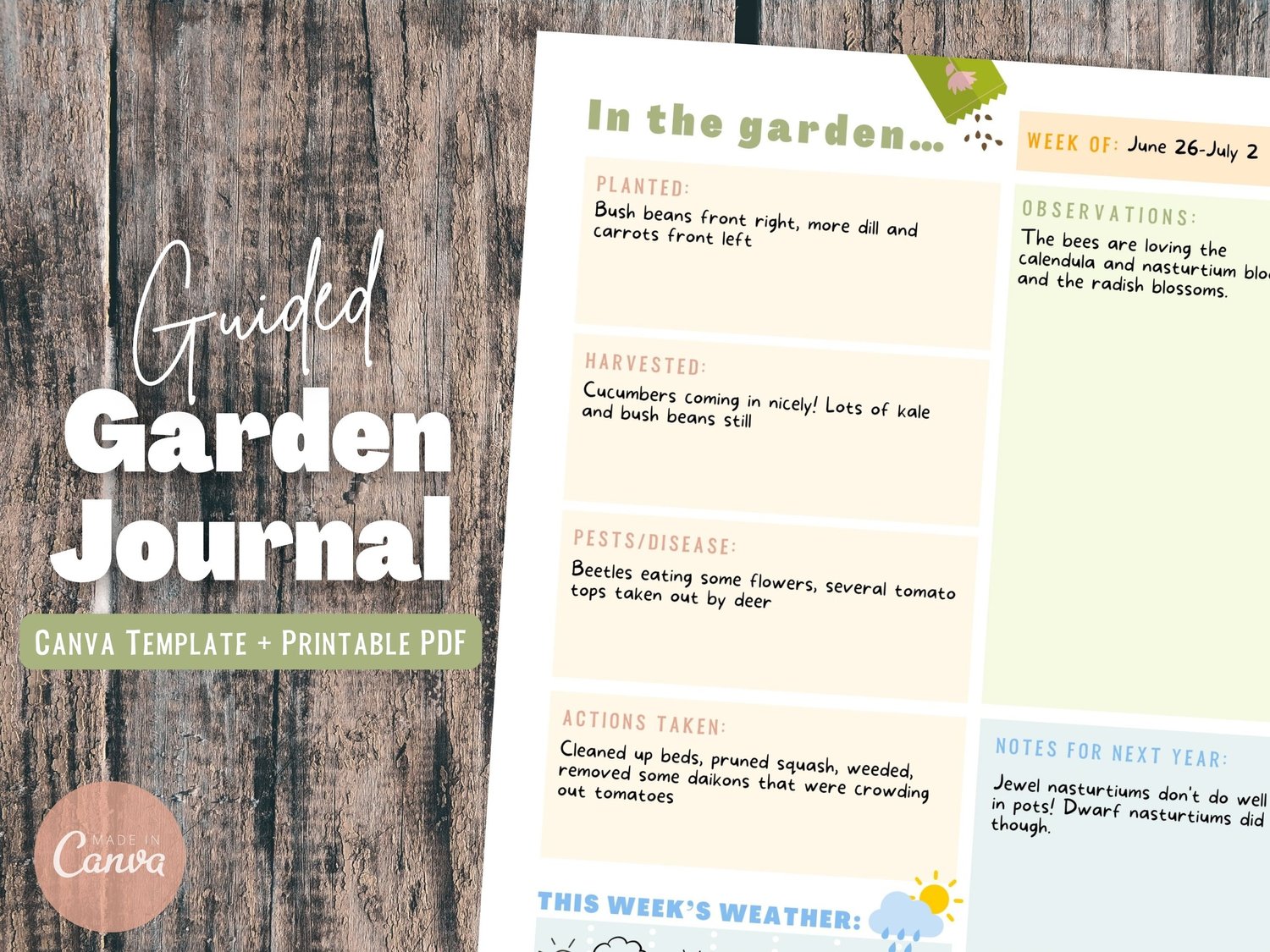 FREE Garden Journal Printables