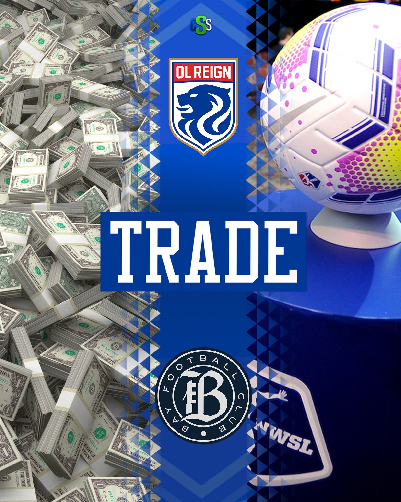 BREAKING: Our @OLReign have made a trade with @wearebayfc ahead of the upcoming @NWSL Entry Draft.

-Reign receive: 43rd overall pick
-Bay receive: 55th overall pick and $75K in allocation money.

Reign now hold the 27th and 43rd overall picks.

#OLR