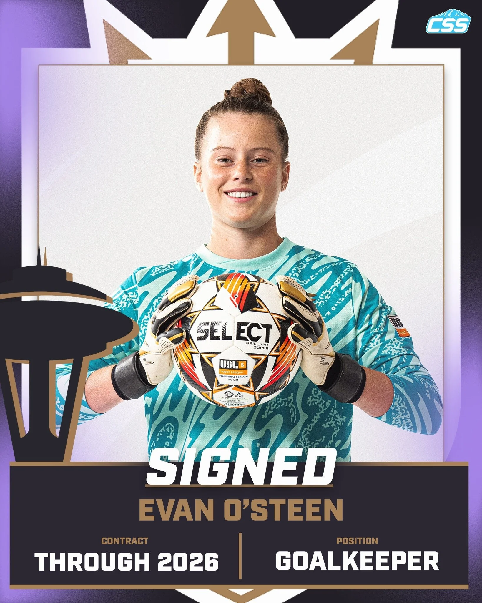 Our @reignfc have added to their goalkeeper room, signing Evan O&rsquo;Steen through the 2026 @NWSL season.

At 17 years old, O&rsquo;Steen becomes the youngest goalkeeper signing in club history. She trained with the Reign early in 2025. 

One of th