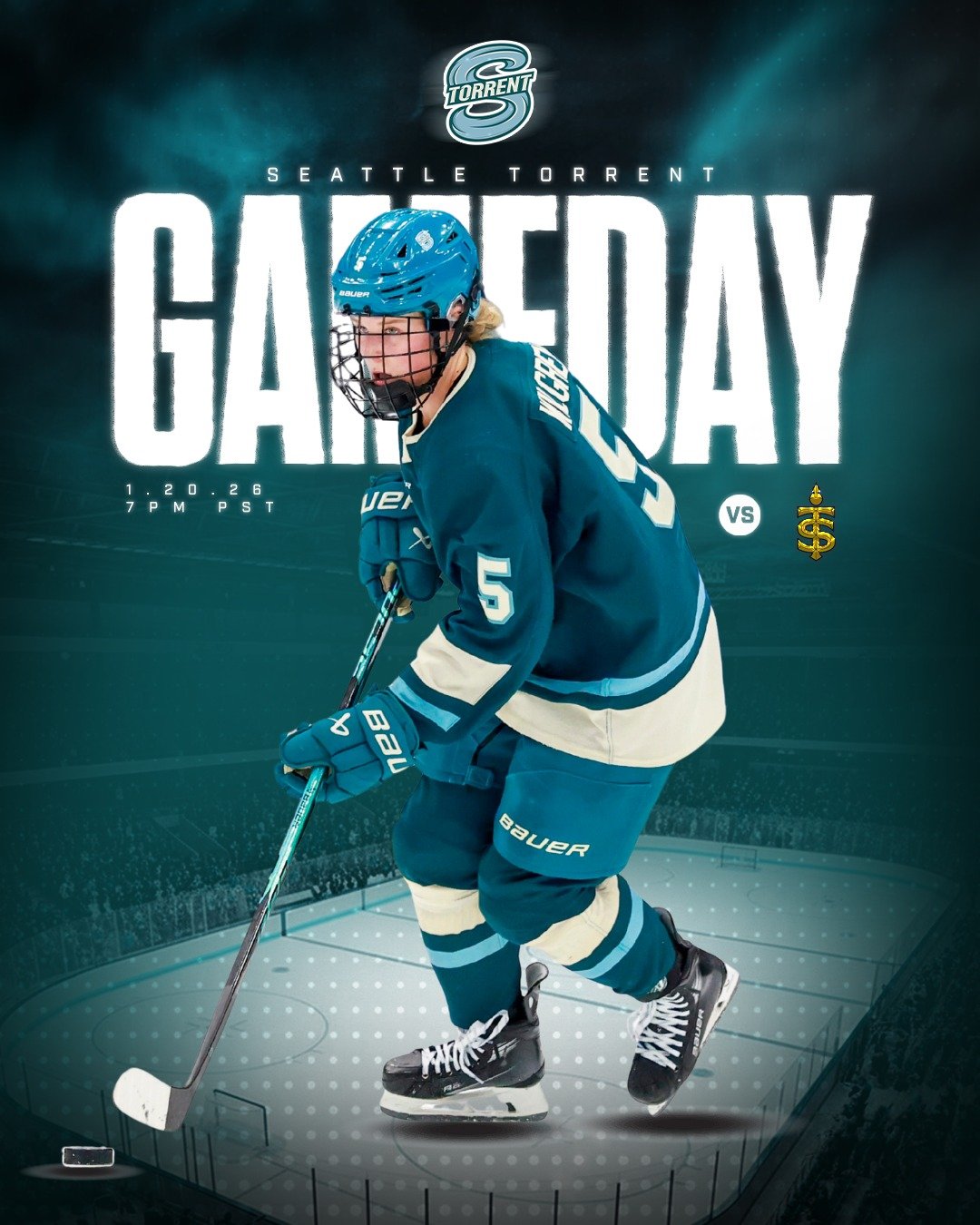 It's @pwhl_torrent gameday! Our Torrent are looking to snap their three-game losing skid, as they welcome the @pwhl_sceptres to town tonight in Seattle's final home game before the Olympic break. Sea you at CPA! 

Reminder: it's the @carlyjackson97 b