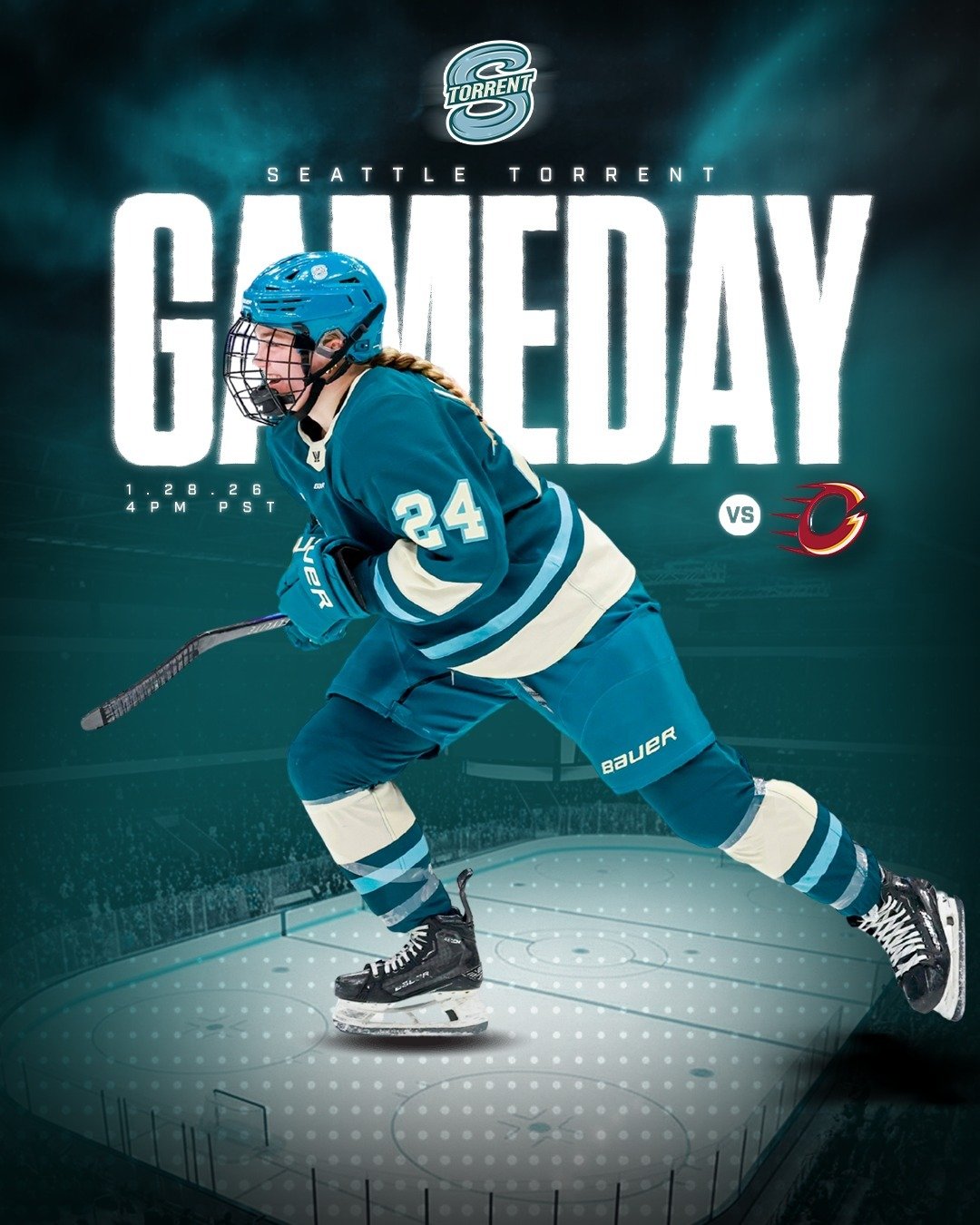 It's @pwhl_torrent gameday! The Torrent play their final game before the Olympic break this afternoon, taking on @pwhl_charge for just the second time this season! Seattle seeks a return to the win column before the break!

You can always head down t