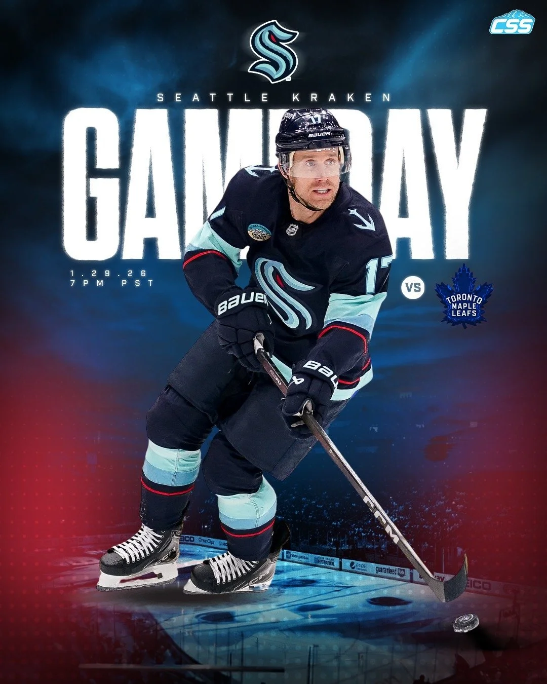 It's @seattlekraken gameday! The Kraken close out their six-game homestand tonight by welcoming the @mapleleafs to @climatepledgearena, as Seattle looks to continue the positive momentum they've built from the last few games. 

The Kraken are proud t