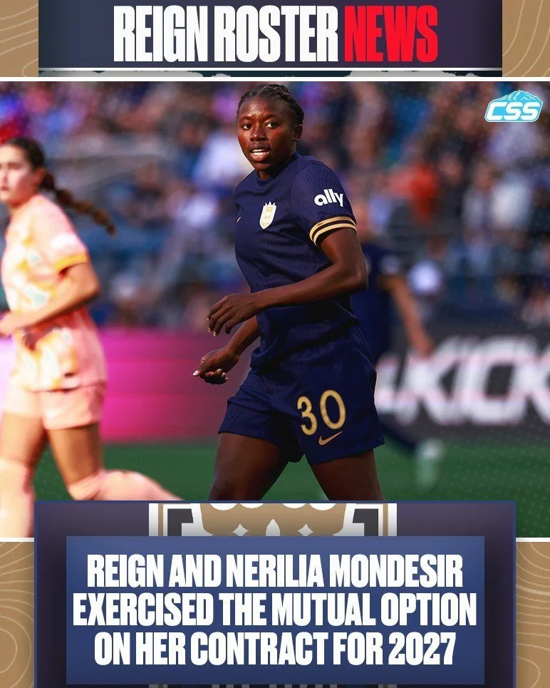 It was announced today that the @reignfc and forward N&eacute;rilia Mond&eacute;sir have exercised the mutual option on her contract, keeping the Haitian international with the team through the 2027 NWSL season.

Mond&eacute;sir provides pace, physic