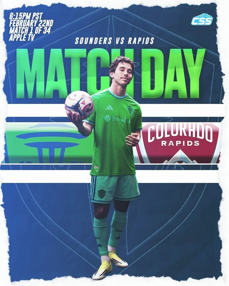 It's @soundersfc matchday! The Sounders kick off their 2026 season tonight at @lumenfield, hosting the @coloradorapids! Seattle looks to start the new year on the right foot!

Sea you at Lumen Field! 

You can always head down to the home of CSS, @ro