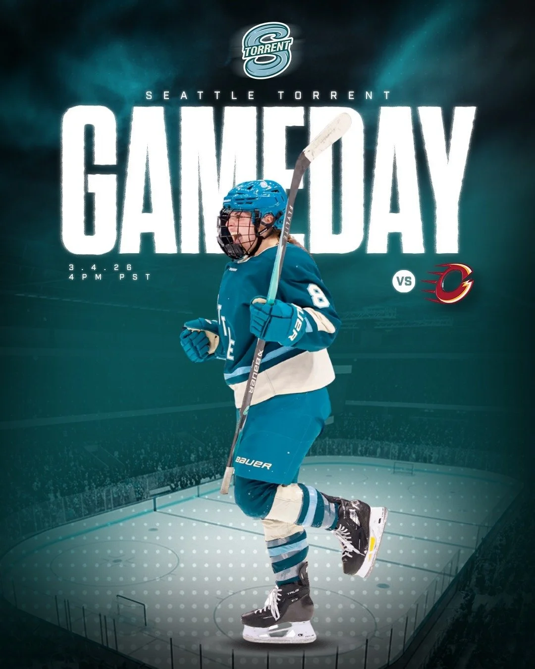 It's @pwhl_torrent gameday! The Torrent are back out on the road this afternoon, as they'll take on @pwhl_charge for the third time this season. Seattle is looking to snap out of a three-game losing skid as the season rolls on. 

You can always head 