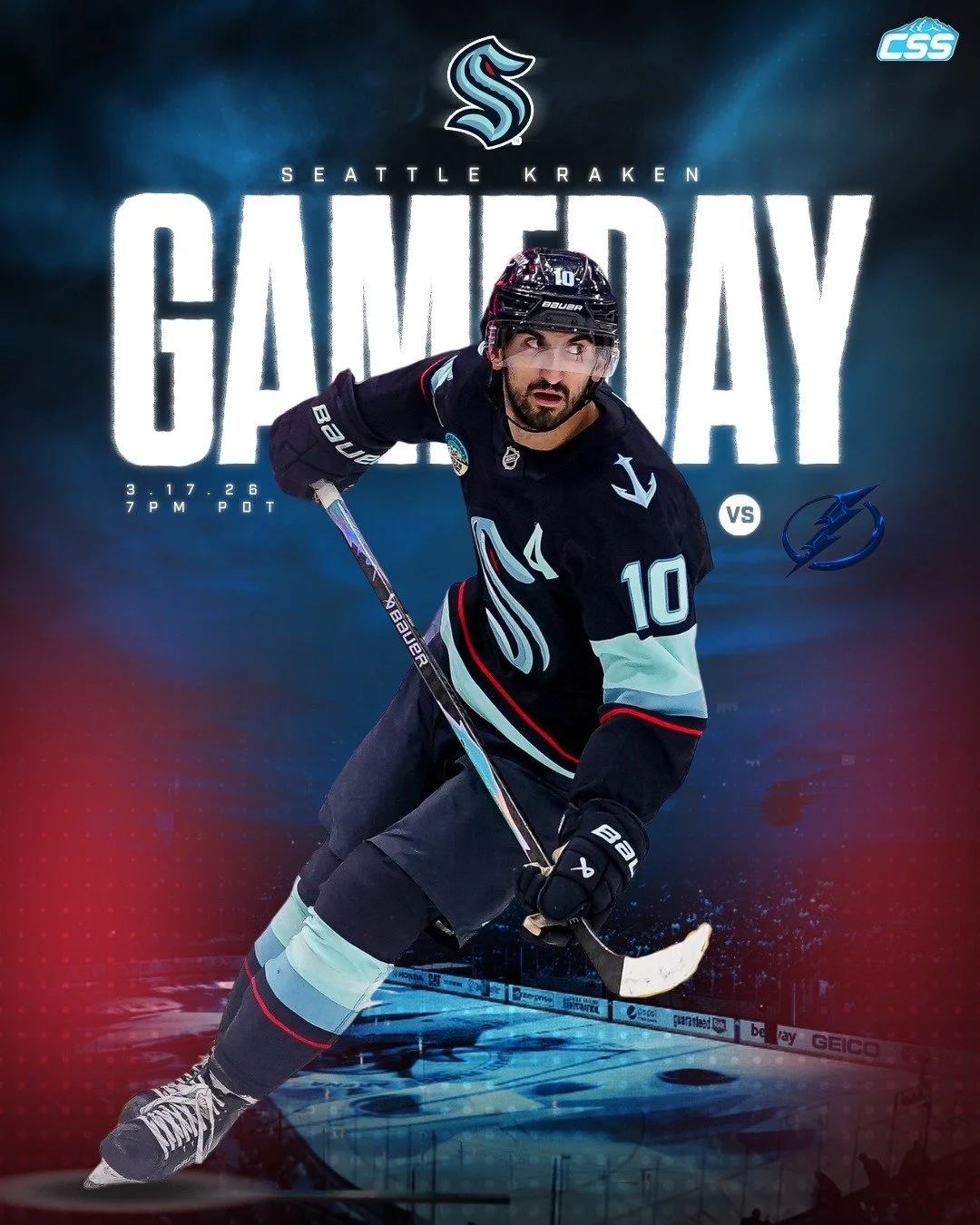 It's @SeattleKraken gameday! The Kraken close out this lengthy home stretch by hosting the @tblightning tonight, welcoming back old friends Yanni Gourde and Oliver Bjorkstrand. 

Seattle hopes to continue building off the weekend. 

You can always he